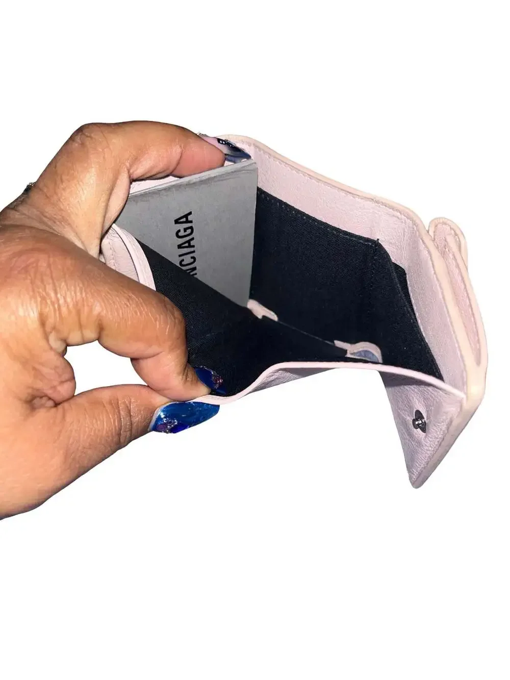 Balenciaga Papier Mini Trifold Wallet in Pink Leather